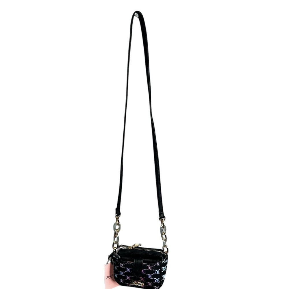 Juicy Couture Black and Pink Mini Crossbody Bag, Beautiful Chain and Card Holder - Picture 4 of 8